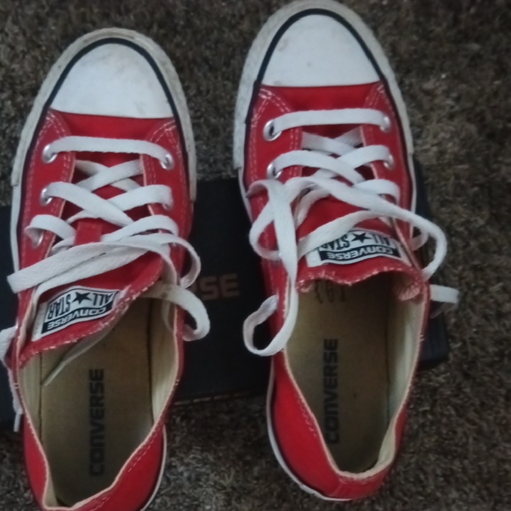 Converse Kids Red and White Sneakers